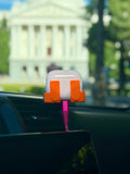 Orange Car Vent Clip Holder for AirPods 3 4, One-Hand Driving Mount