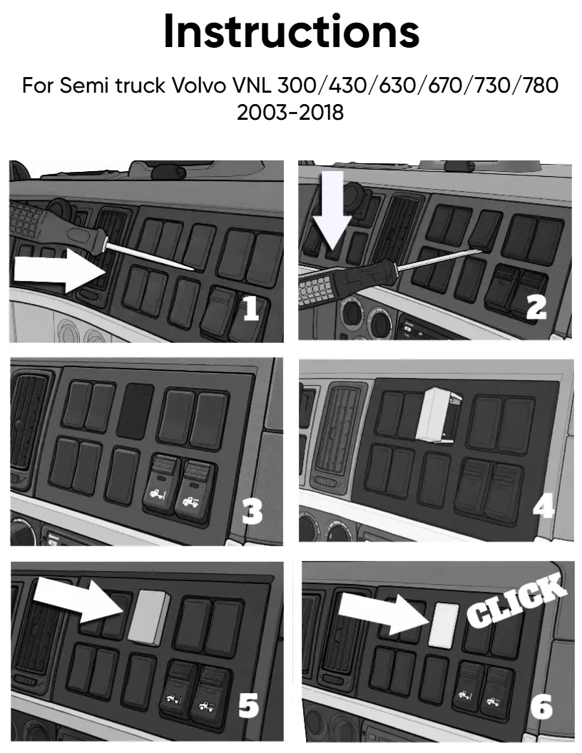 Volvo VNL 300/430/630/670/730/780 Magnetic Phone Holder 2003-2018