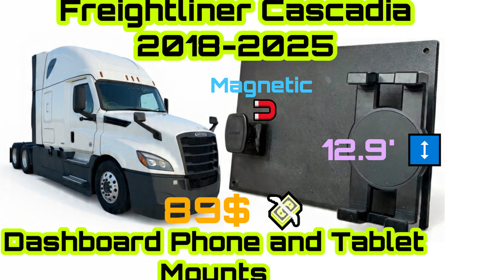 Freigthliner Cascadia 2018-2025 ОЕМ-Style Multi-Mount Dash Plate – Up to 2 Gadgets