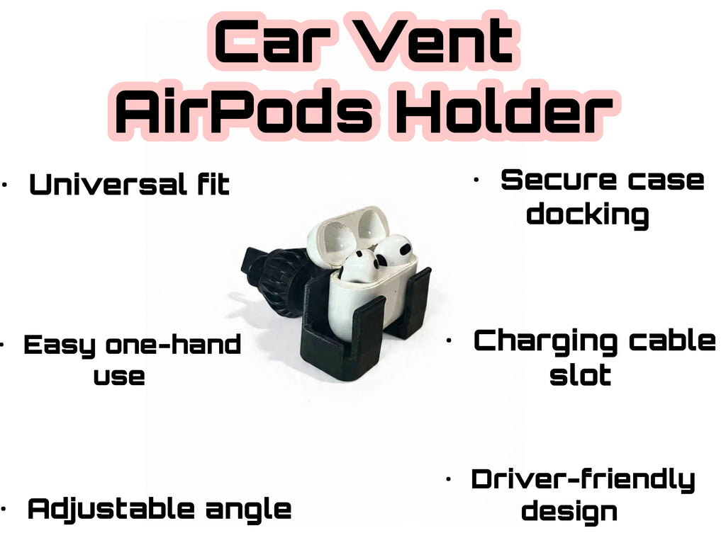 Car Vent AirPods Holder – One-Hand Driving Safe Mount