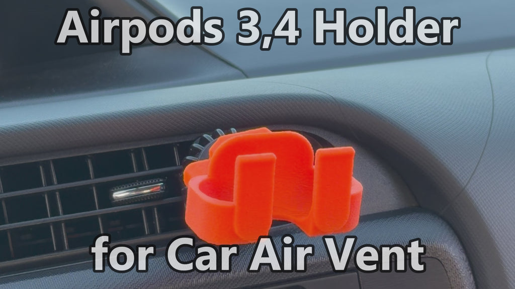Orange Car Vent Clip Holder for AirPods 3 4, One-Hand Driving Mount